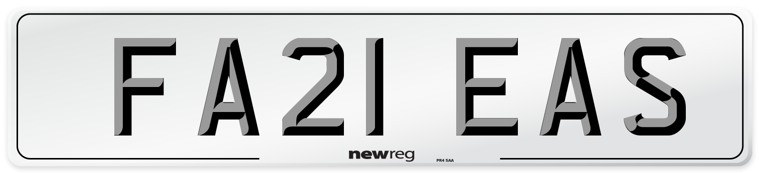 FA21 EAS Number Plate from New Reg